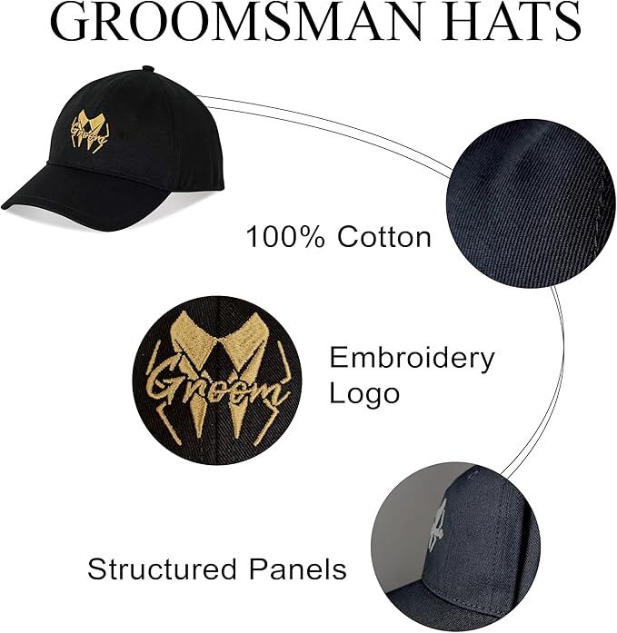 Party Gifts & Beyond Groomsman Baseball Hat 7 Packs Groomsmen Gifts Trucker Hats Team Groom Men's Hat for Bachelor Party