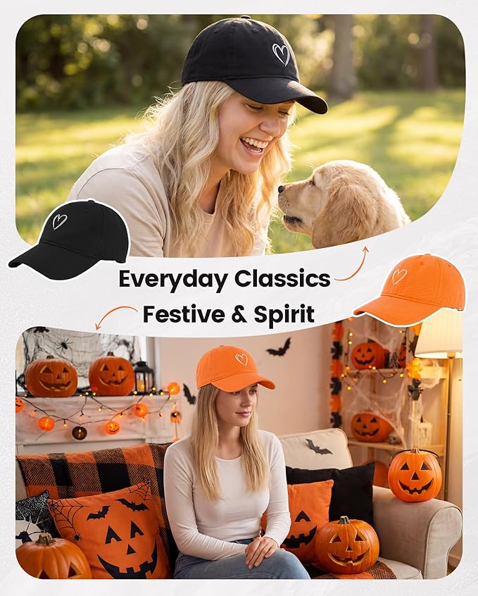 American Trends Womens Baseball Caps Cute Heart Dad Hat, Adjustable Cotton Unisex Cap for Workout, Golf & Everyday Wear