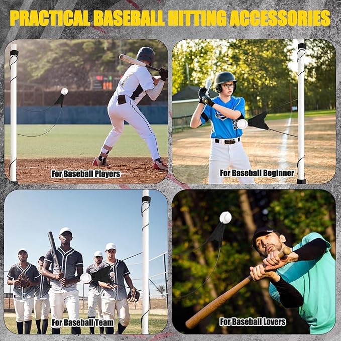 Jenaai Batting Swing Trainer Ball Hitting Trainer Batting Practice Equipment Adjustable Height Ball Hitting Accessories for Home Outdoor Training, Improve Swing Skills