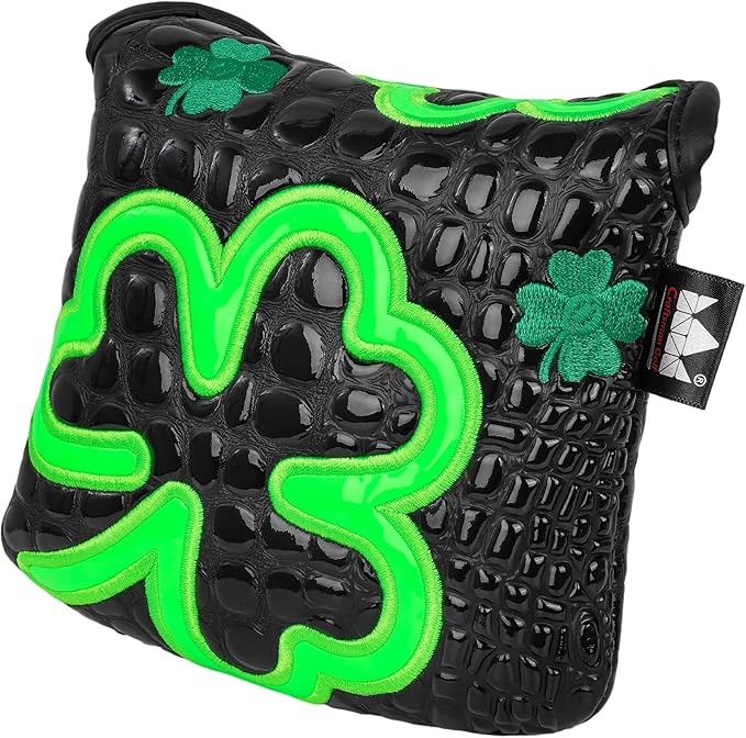 Craftsman Golf Green Lucky Clover Driver Wood Hybrid Headcover Blade Mallet Putter Cover for Scotty Cameron Taylormade Odyssey Also for Custom Version with Your Name Stitched