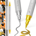 ARTISTRO 2 Gold&Silver Dual-Tip Acrylic Paint Pens by ARTISTRO