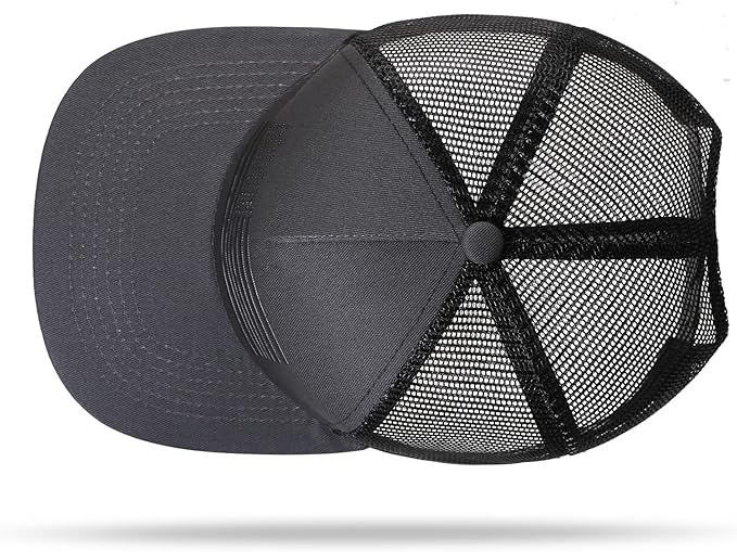 UALON Baseball Cap, Snapback Trucker Hat for Men & Women with American Flag and Adjustable, Breathable Mesh, Flat Bill Hats