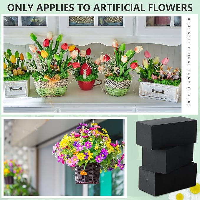 Lallisa 12 Pcs Reusable Floral Foam Blocks Water Weather Resistant Dry Floral - Image 5
