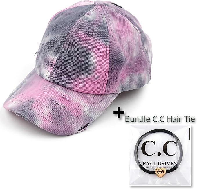 C.C Ponycap Messy High Bun Ponytail Adjustable Glitter Mesh Trucker Baseball Cap