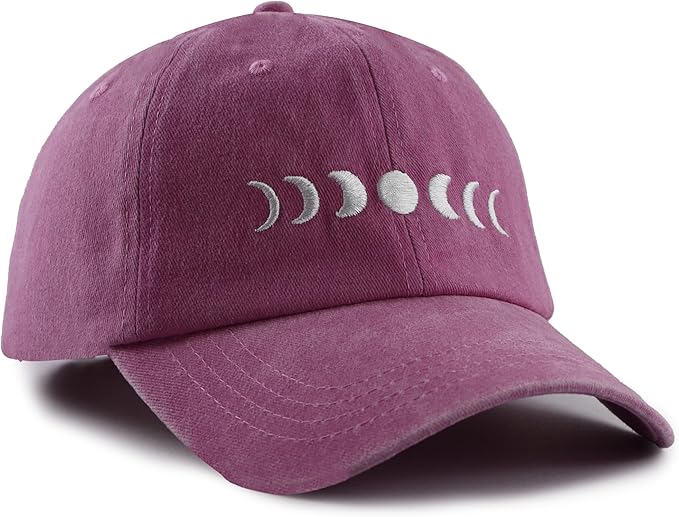 Moon Hats for Women Men, Adjustable Cotton Embroidered Moon Accessories Baseball Cap