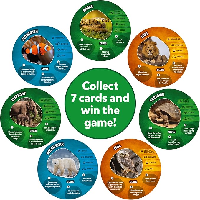 Skillmatics Guess in 10 Animal Picture Clues, and Families Who Love, Card Games - Image 6