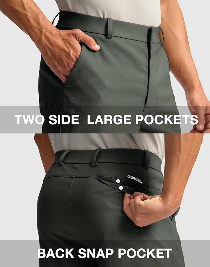 G Gradual Men's Golf Dress Shorts 5"/ 7"/ 9" Stretch Casual Work Flat Front Shorts for Men with 3 Pockets Quick Dry