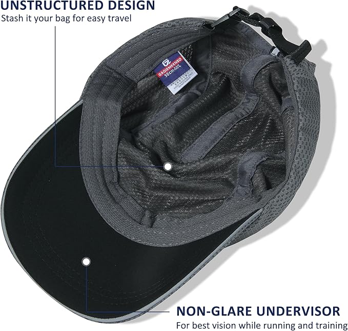 GADIEMKENSD Women's Race Day Running Cap Performance Mesh Hat - Excellent Ventilation, Lightweight, Reflective Safety