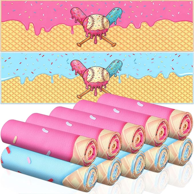 FuWeave 12 Pcs Sports Cooling Towels Baseball Basketball Softball Breathable Soccer Football Volleyball Microfiber Ice Towel Fast Drying for Party Favors Team Gift (Ice Cream Drip,40 x 12 Inch)