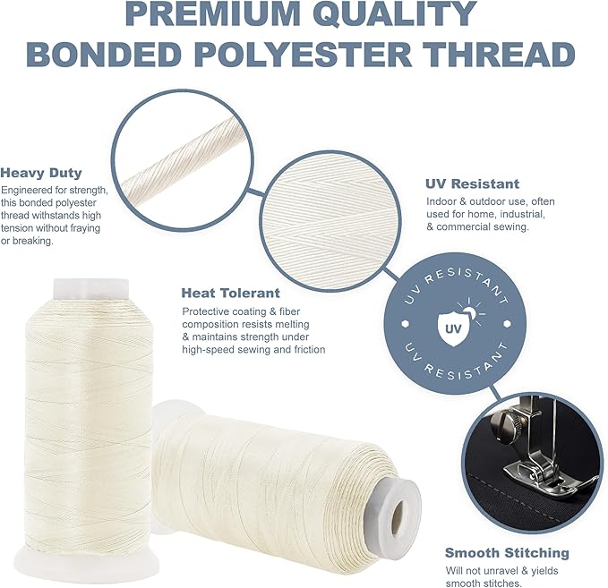 Mandala Crafts Off White Heavy Duty Thread - Image 3