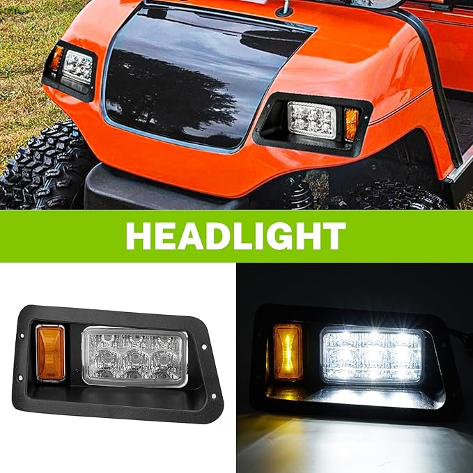 LED Headlights and Tail Lights Kit Compatible Yamaha G14, G16, G19, G22 Golf Cart Models