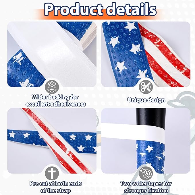 Baseball Bat Grip Tapes 1.5mm Precut and Full Adhesive Softball Grip Tape,Non-Slip Baseball Bat Wrap Tape Religious Cricket Batting Tape Replacement