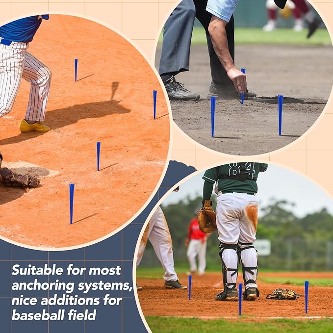 Shappy 48 Pcs Base Plugs Baseball Base Anchors with Tassel Heavy Duty Rubber Plug Dig Tools for Baseball Field Softball Drill