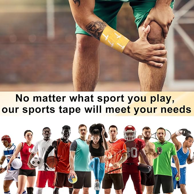 MiniInflat 2 Pcs Christian Cross Athletic Tape Sports Tape 2in x 23ft Religion Jesus Wrist Wrap for Soccer Football Baseball, Gift for Graduation Teacher Nurses Week Pentecost(Yellow,Crosses)