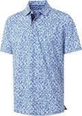 M MAELREG Mens Golf Shirt Short Sleeve Dry Fit Print Moisture Wicking Performance Patterns Collared Polo Shirt