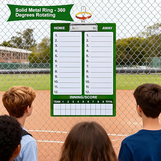 Baseball Lineup Board for Dugout, Double-Sided Dry Erase Clipboard Coaching Clipboard for Baseball, Softball, Softball Lineup Board with Marker, Baseball Coaching Accessories