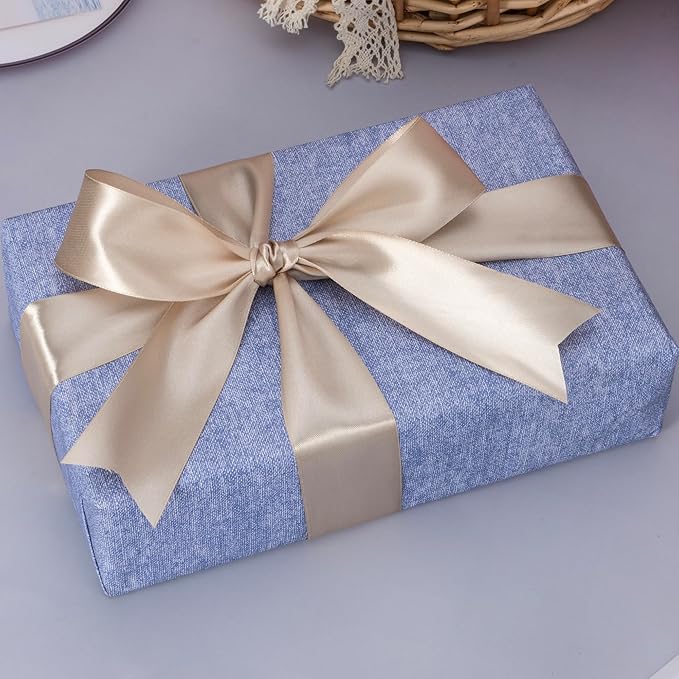 1 1/2 Inch Linen Beige Solid Satin Ribbon, 50 Yards Craft Fabric Ribbon - Image 2