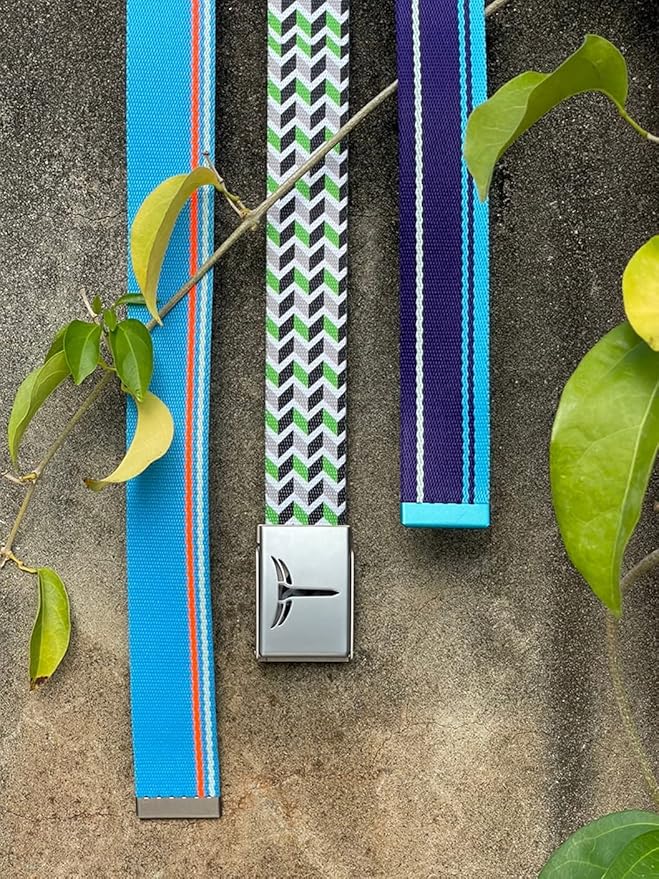 Teeoff 3 Pack Golf Web Belt Reversible Metal Buckle