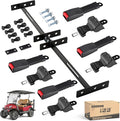 10L0L Universal Retractable Golf Cart Seat Belt Kit with Bracket for Yamaha EZGO,Club Car DS Precedent,Front and Rear Seats Golf Cart Seat Belts