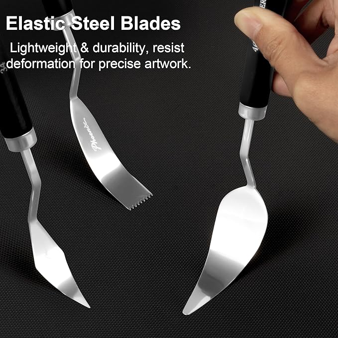 PHOENIX High Flexible Palette Knife Set, 8 Pieces Stainless Steel Painting - Image 5