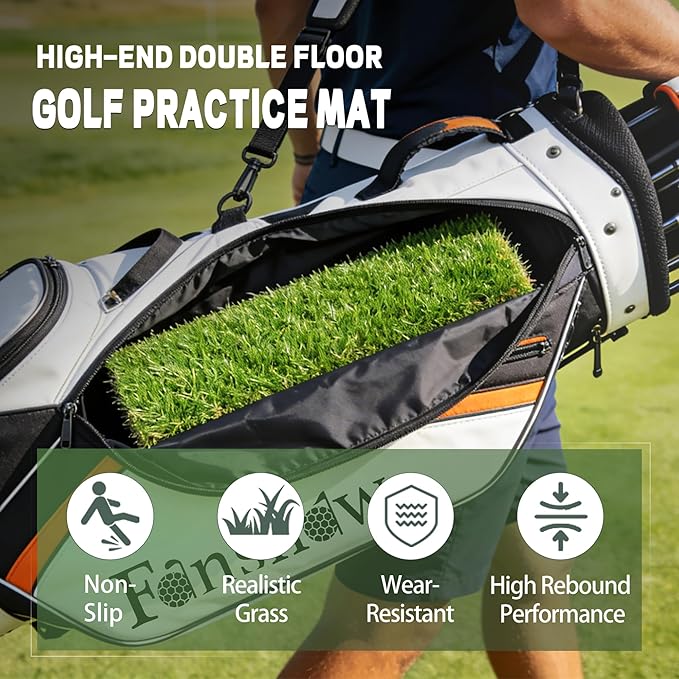 Golf Hitting Mat, Swing Path Feedback Golf Training Mat, 16"x12" Extra Replaceable Practice Mat, Indoor Outdoor Golf Swing Detection Mat, Ideal Golf Gifts for Men & Women Home Backyard Use