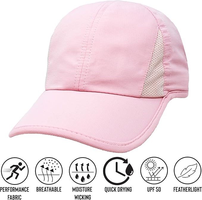 Ponyflo Women’s Ponytail Baseball Cap, Patented Active Feather-Light Hat with Open Back