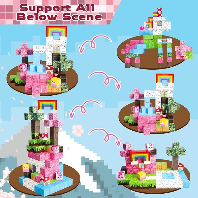 Goody King Magnetic Blocks|100PCS Magnetic Building Cubes, Unicorn Magnet Cubes - Image 3
