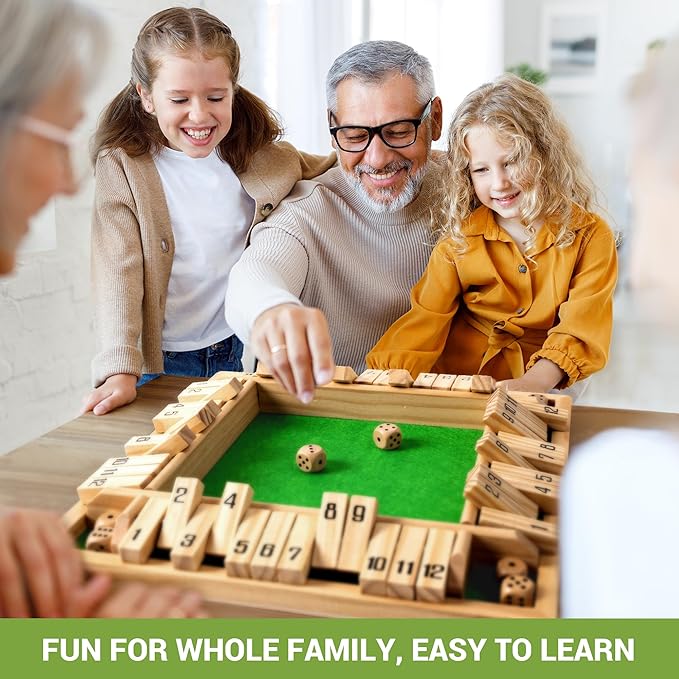 ropoda Shut The Box Game, Upgraded 12 Numbers Wooden Board Games - Image 2