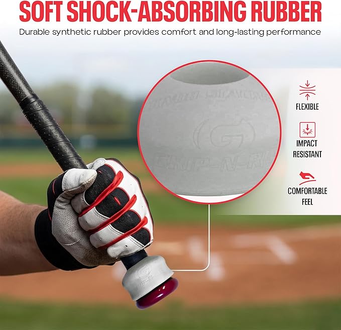 Grip-N-Rip Knob Stacker Choke-Up Ring for Baseball/Softball Bats Provides Choking Up Space & Relief from Bat Sting, Stackable for Custom Fit and Comfort