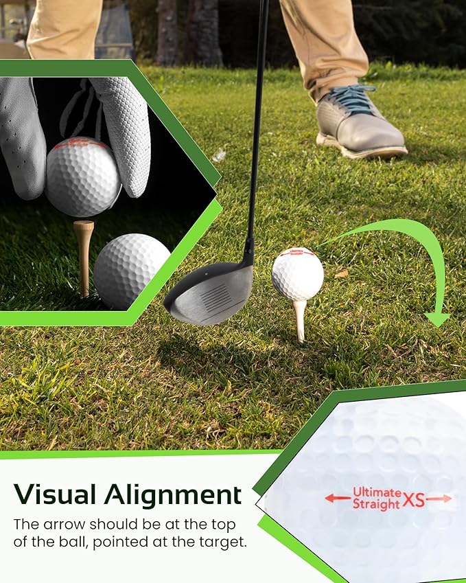 Polara Self-Correcting Golf Balls – High-Performance Golf Balls with Soft Feel, Anti-Slice & Hook Correction, Exceeds USGA Limits, Dimple Design for Maximum Distance, Golf Accessories for Men & Women