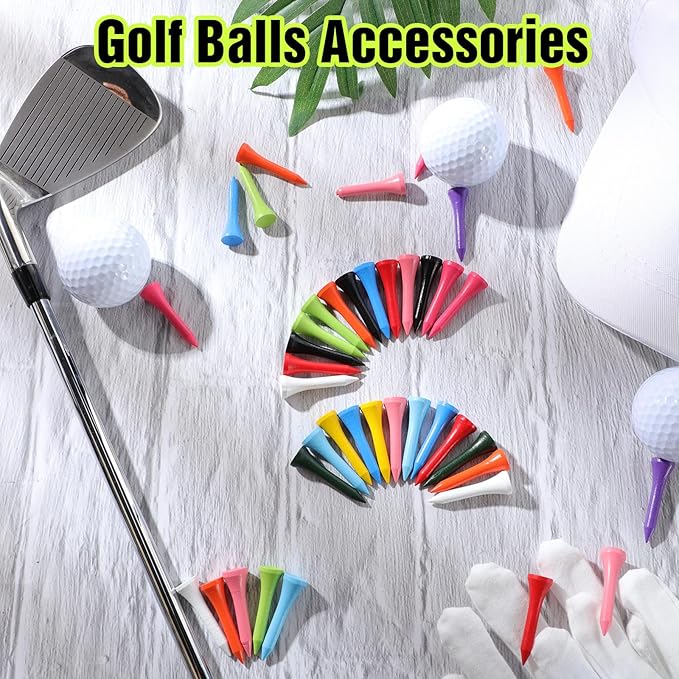 Mudder 2000 Pcs Bamboo Golf Tees Bulk Professional Golf Tees Reduce Friction Side Spin for Club Men Women Kids Accessories