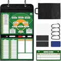 Magnetic Baseball Lineup Board - Collapsible Professional Softball & Baseball Coach Clipboard for Dugout, Leather Cover, 40 Lineup Cards, Markers & Eraser, Tactical Planning for Training & Games