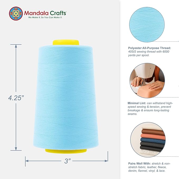 Mandala Crafts 4 Pack of Serger Threads Cones Spools - Image 3