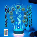 CoolGift Mart Light Up Baseball Ring Holder, 16 Colors 3D LED Lights Acrylic Championship Ring Display Stand, with Remote Control, Birthday Xmas Gifts for Baseball Players Fans