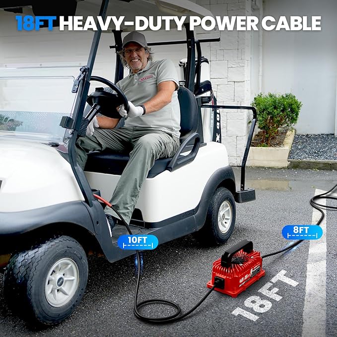 48 Volt 15 Amp Golf Cart Charger with 3-Pin Round Plug for Club Car Precedent & DS Series Only for Lead Acid Battery