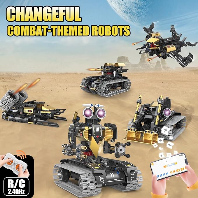 5 In1 Robot Toy for Kids Building Kit, Steam Rc Robot Building Toys for Kids - Image 4