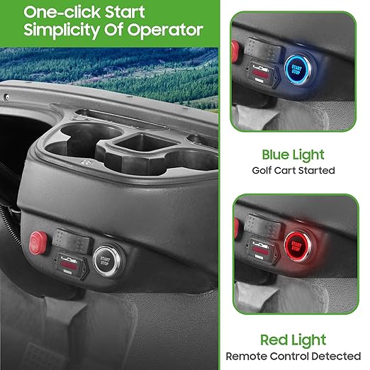 10L0L Golf Cart One-Click Start Ignition Switch Compatible with 20-72V Yamaha G22 / G29, Club Car DS/Precedent, EZGO TXT Models, Remote Keyless Access Golf Accessories