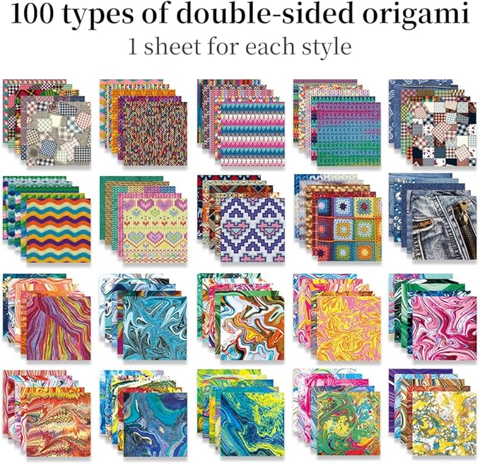 Origami Paper Kit Dobule Sided 100 Sheets 100 Colors 6 Inch Japanese Chiyo - Image 3