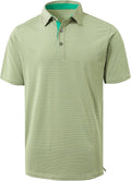 Golf Shirts for Men - Moisture Wicking Short Sleeve Performance Sport Casual Striped Collared Mens Polo Shirt