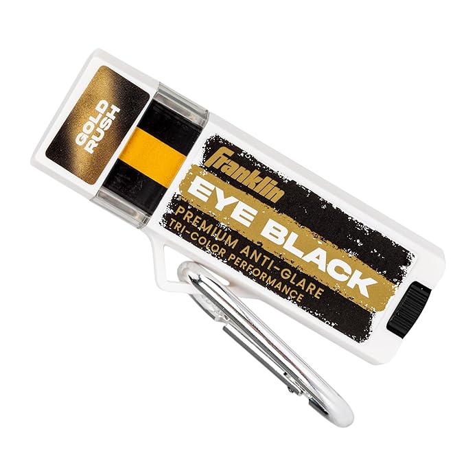 Franklin Sports Eye Black Stick - Baseball Softball + Football Eye Black for Kids + Adults - Sun Glare Reduction - Black/Gold