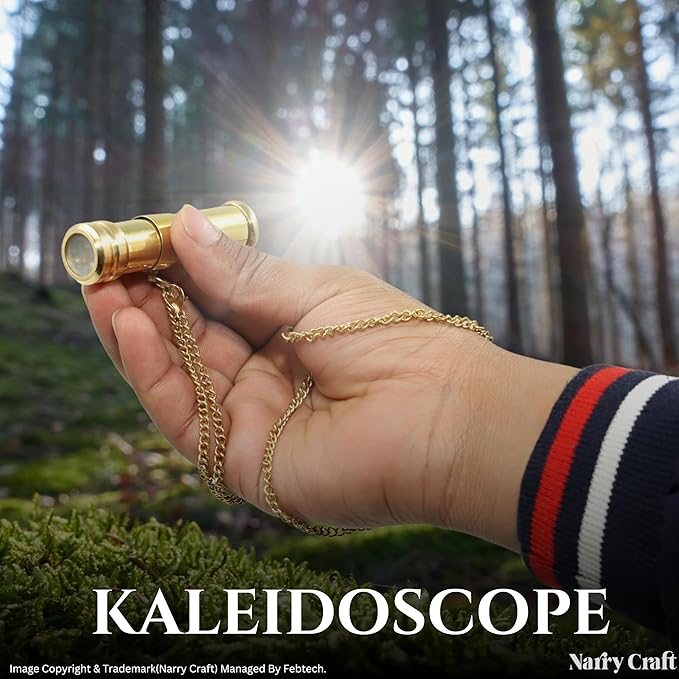Brass Kaleidoscope with Wooden Box | Handcrafted Vintage Kaleidoscope with - Image 5