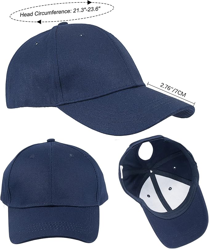 High Ponytail Baseball Hat - Women Messy Bun Hat, Sun Protection Ponycaps Retro Cap