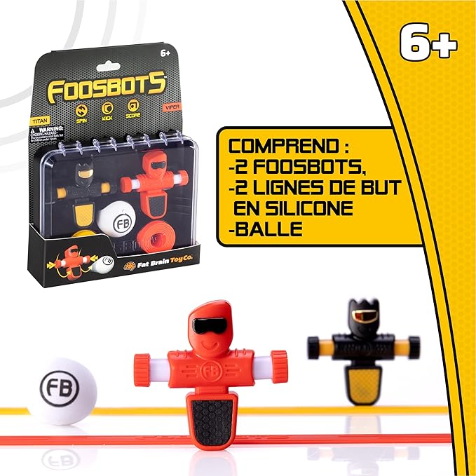 Fat Brain Toys Foosbots On The Go Tabletop Trickshot Game, 2 Player Soccer Toys - Image 6