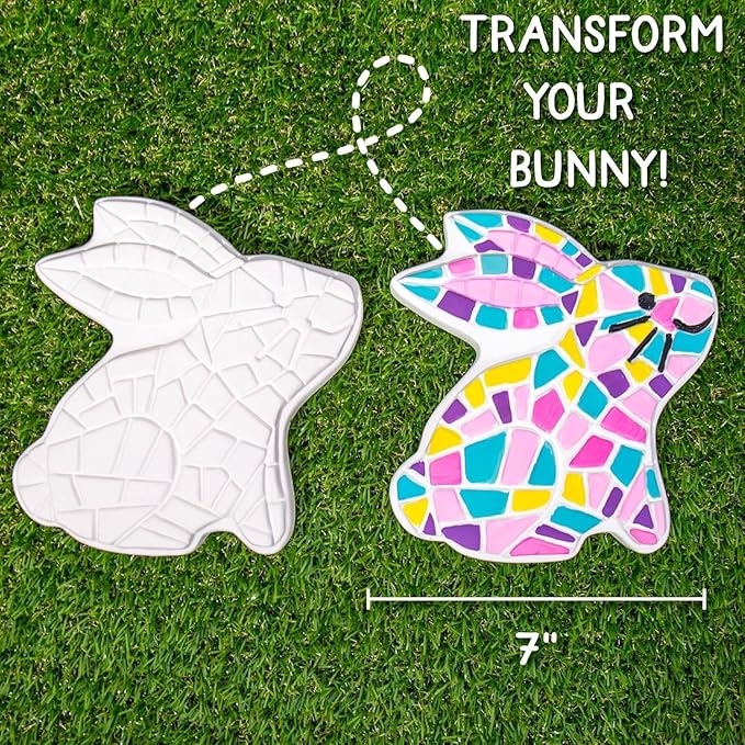 Creative Roots Paint Your Own Bunny Garden Stone, Craft Kits, Stepping Stones - Image 4