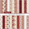 24 Sheets Red Aesthetic Scrapbooking Paper Pad - 6In x 6In Double Sided Flowers by EAMOTOL