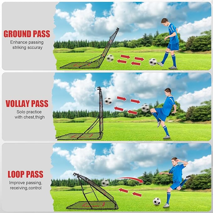 Storgem Baseball Softball Rebounder Net, Pitch Back Rebound Net,Soccer Rebound Net, Fielding Rebounder,Double Sided Adjustable Multi-Sports Pitching Rebound Net for Throwing Practice