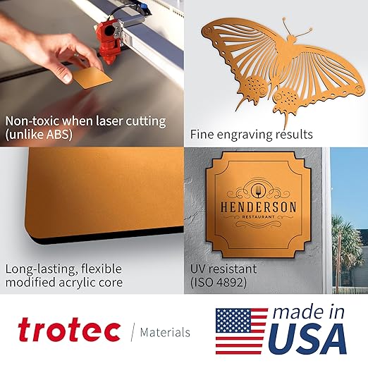Trotec | Metallic Looking Acrylic Sheet | 12"x12"x1/16, Name Plate | USA Made - Image 3