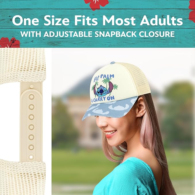 Disney Stitch Dad Hat, Adult Cotton Baseball Cap with Curved Brim