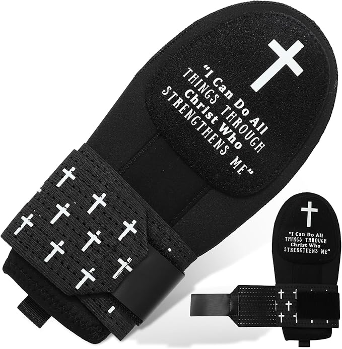 FYSUIMU Christian Sliding Mitt Left Right Hand Adjustable Protective Gear Bible Verse Cross Softball Baseball Guard Accessories