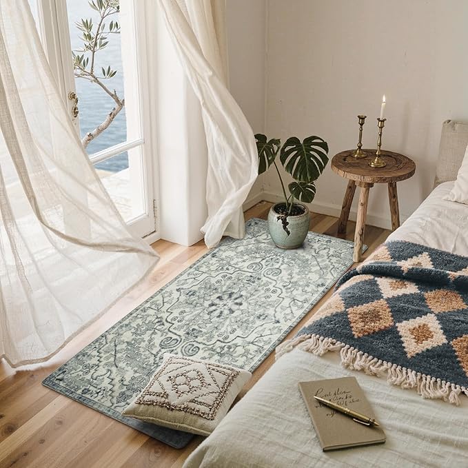 Lahome Washable Runner Rug 2x5, Bohemian Laundry Room Rug Low Pile Bathroom - Image 8